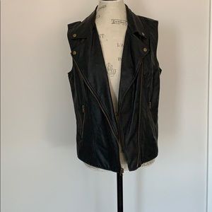 Faux leather vest